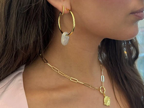 Bubble Huggie Hoop Earrings - Image 3