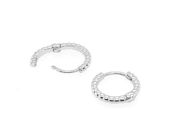 Bubble Huggie Hoop Earrings - Image 4