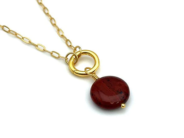 Vintage | Round Brecciated Jasper Pendant - Image 3