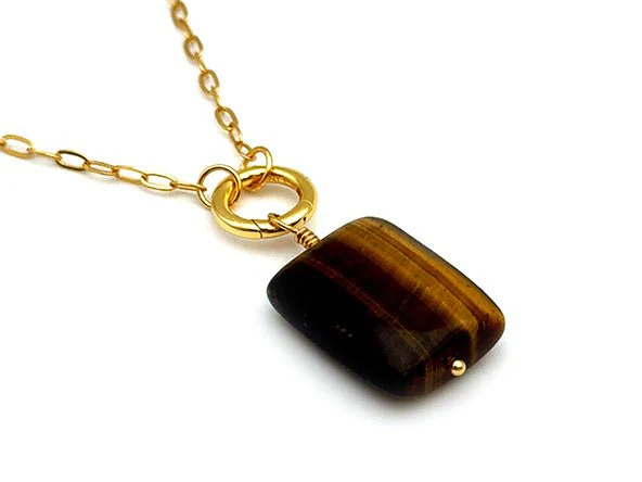 Vintage | Tiger Eye Rectangle Pendant - Image 3
