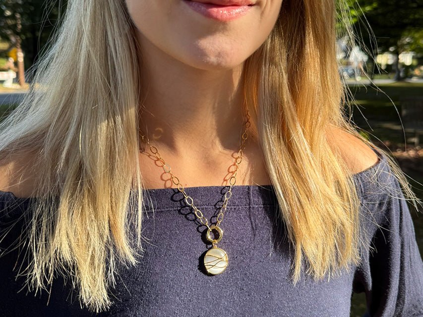 White Ocean Wave Pendant - Image 3