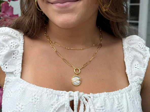 White Ocean Wave Pendant - Image 4