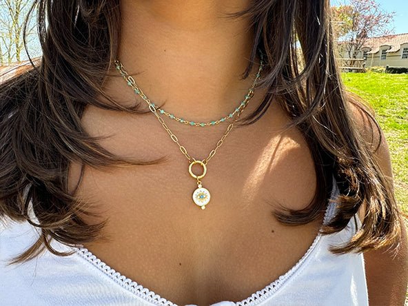 White Sparkling Evil Eye Charm - Image 3