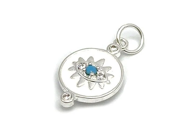 White Sparkling Evil Eye Charm - Image 4